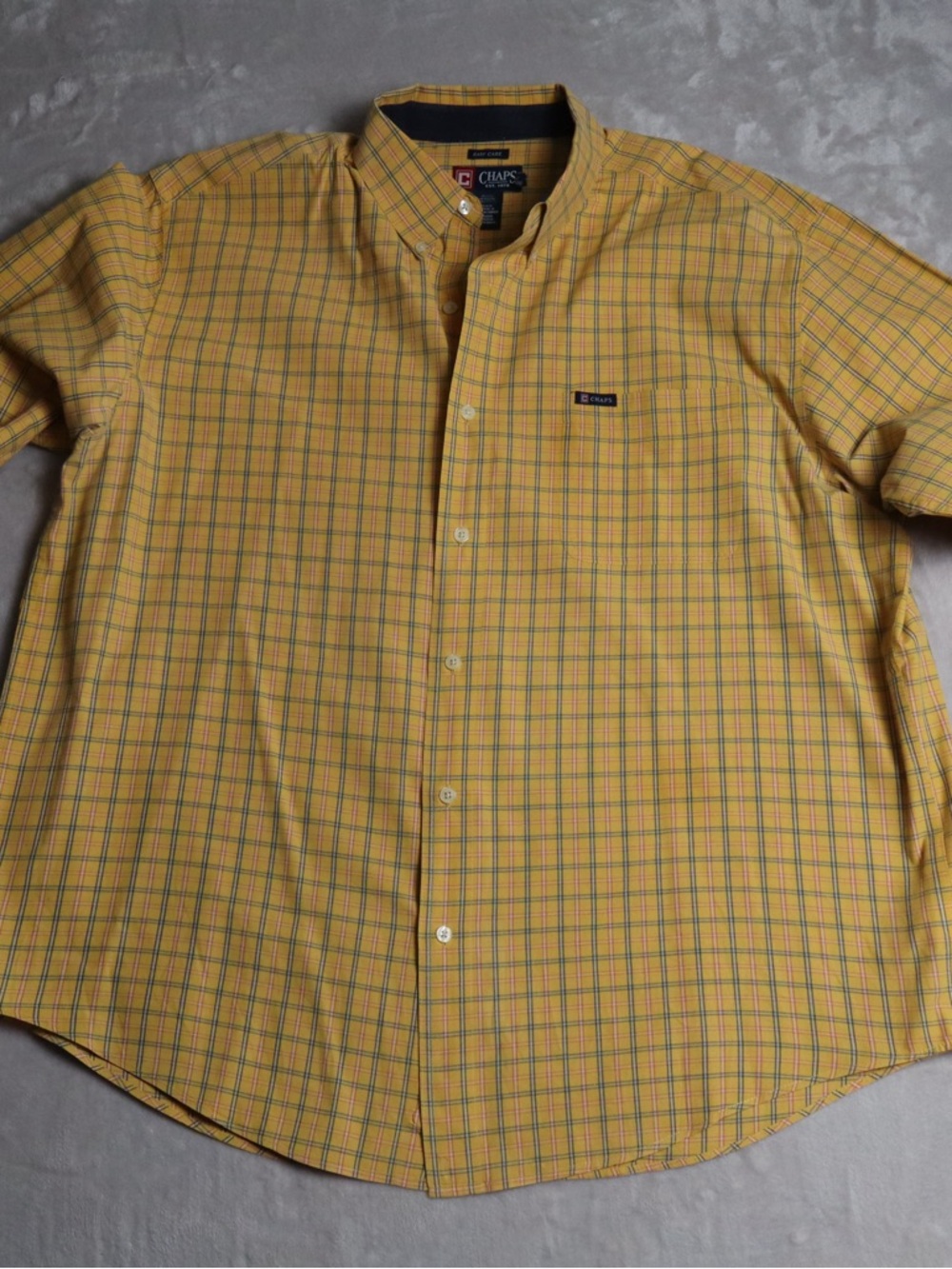 Chaps Yellow Plaid long-Sleeve Button-Down Shirt
